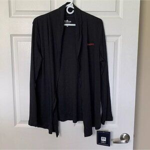 Staples Retail Logo Open Front Cardigan Sweater Women’s Medium Black New